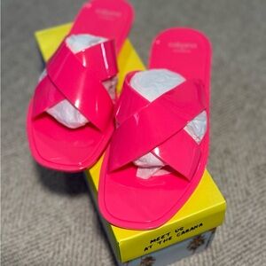 Belk Women's Vibrant Pink Slide Sandals